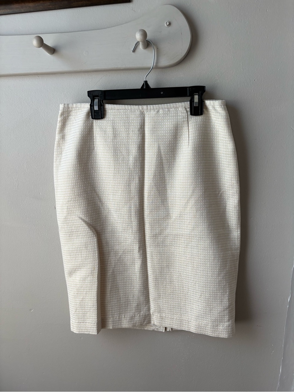 Calvin Klein Cream Textured Pencil Skirt